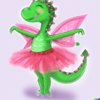 a dragon ballerina by Dall-E