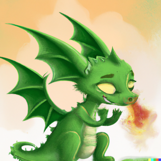 dragon breathing fire by Dall-E