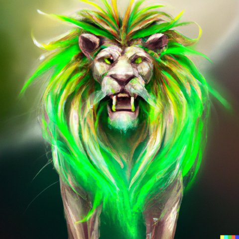 alien lion by Dall-E