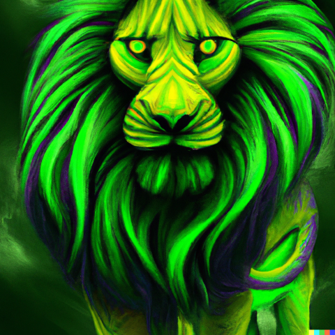 alien lion by Dall-E