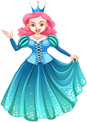 princess in a blue dress