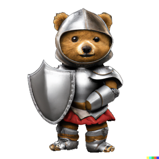 a teddy knight by Dall-E