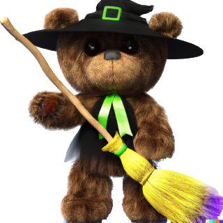 witch teddy by Dall-E