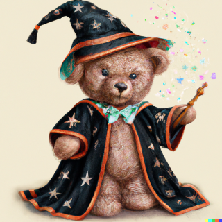 a wizard teddy by Dall-E
