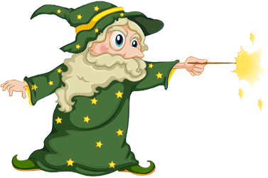 a wizard in green robes